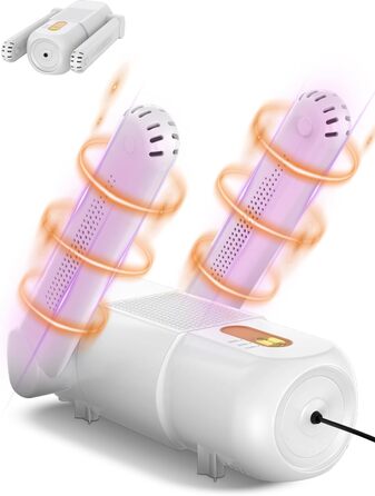 Електричний сушильник для взуття та черевиків з таймером 120 хв, UV-підсвічуванням, чорний