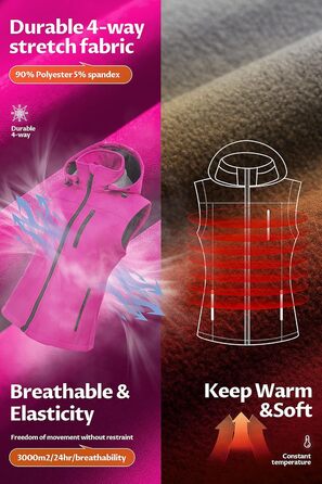 Легка софтшеллова жилетка CREATMO для жінок, вітронепроникна, з віднімною капюшоном, фіолетовий, XS