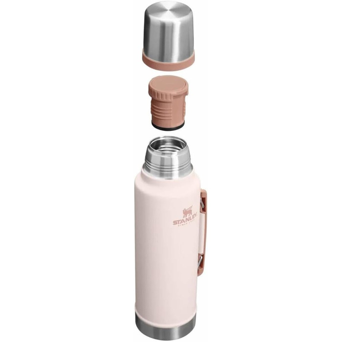 Термос STANLEY Classic Legendary 1.4л, вакуумна пляска для напоїв (Rose Quartz) — тримає температуру 24 год, герметичний, без BPA