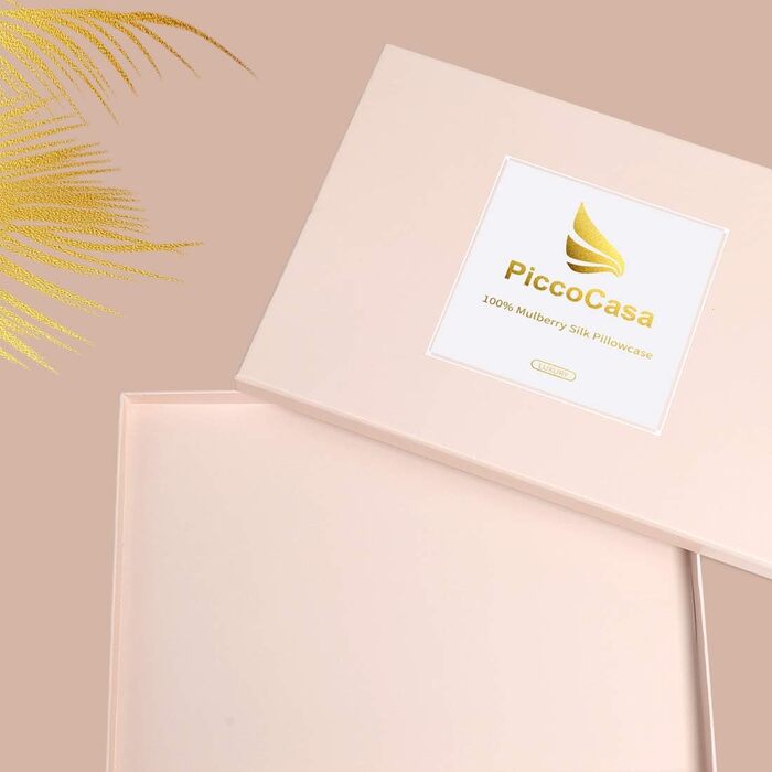 Шовкова наволочка PiccoCasa 40x40 см, 100% натуральний шовк, 22 моме, для догляду за волоссям та шкірою, з блискавкою, подарункова упаковка, сріблясто-сіра