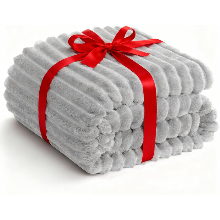 Плед Wavve: м'який флісовий плед 150x200 см, світло-сірий колір для дивану та декору кімнати