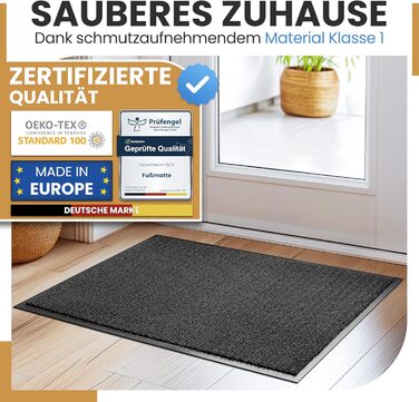 Килимок для дому 40x60 см, антрацит, міцний, вбираючий - антиковзаюче покриття для підлоги