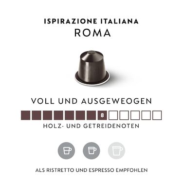 Nespresso Original Ispirazione Roma, середній рівень обсмаження, сумісний з капсульними машинами Original, набір капсул з 100 шт.