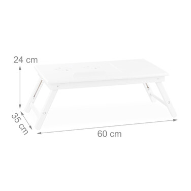 Relaxdays Bamboo Laptop Table White