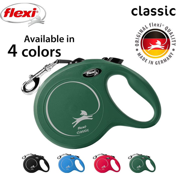 Flexi Classic S рулетка для собак до 15 кг, 5 м, оливковий колір