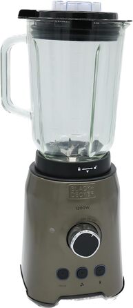 Блендер Black+Decker 1200 Вт, 1,5 л, імпульсний режим, знімна пластикова чаша, 4-лезові ножі з нержавіючої сталі, легке очищення