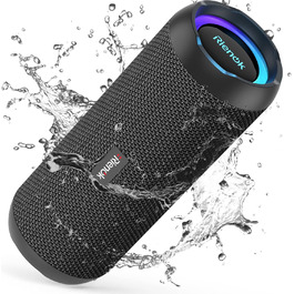 Портативна Bluetooth колонка RIENOK з підсвічуванням, IPX7, 3600 mAh, чорна