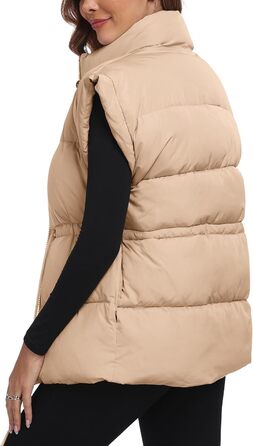 Жіночий пуховик ELLEVEN великого розміру, теплий, з капюшоном, на блискавці, з кишенями (L, Хакі)