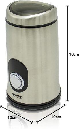 Електрична кавомолка MPM MMK-02M - для помелу кавових зерен, нержавіюча сталь, 150W