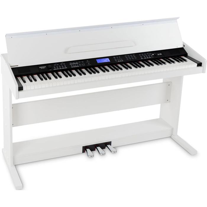 FunKey DP-88 II – цифрове піаніно з 88 клавішами, поліфонія 128, 360 звуків, 160 стилів, MP3-плеєр, функція навчання, запис та відтворення, 3 педалі, білий колір