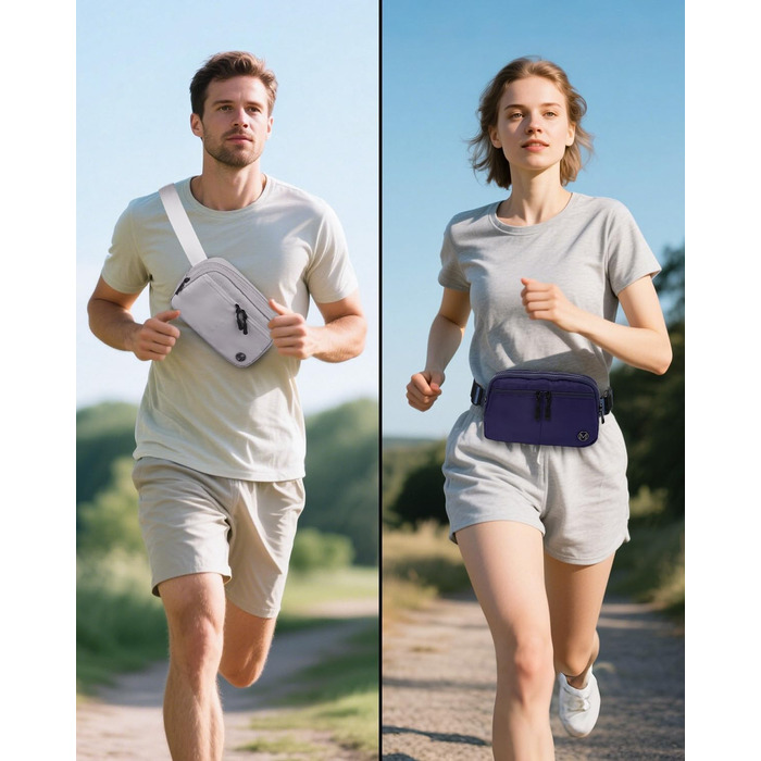 Гірчатка Mokze Bauchtasche 2L - Стильна поясна сумка для чоловіків та жінок, водонепроникна, для бігу, їзди на велосипеді, подорожей, Marineblau (Морський блакитний)