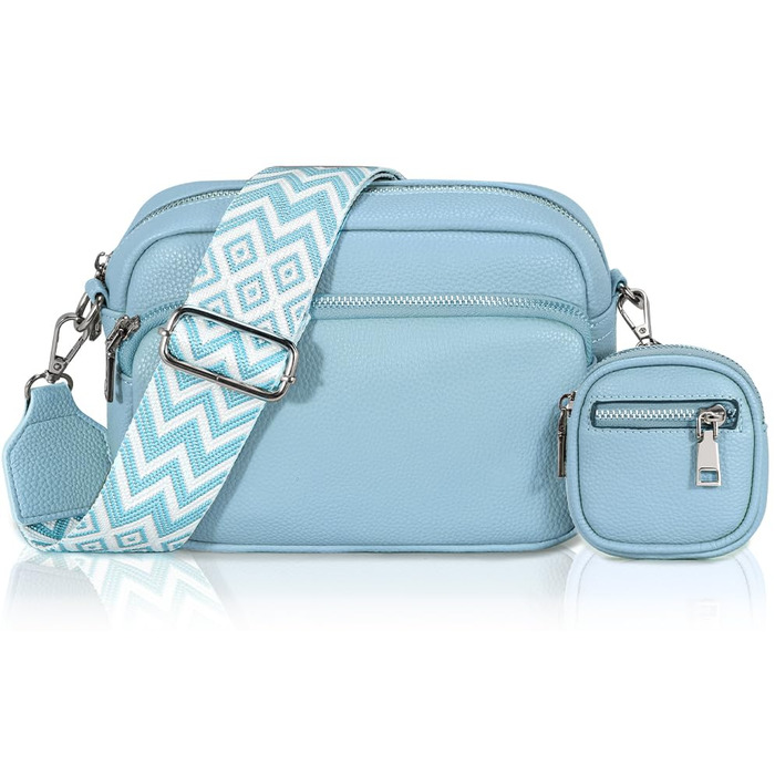 Сумка жіноча через плече маленька PU шкіра кросбоді Eisblau-b зі знімним ремінцем