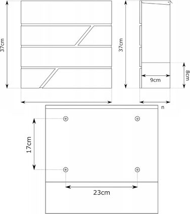 Поштовий ящик з газетницею антрацит, нержавіюча сталь, настінний, з замком та газетницею - лазерне гравіювання