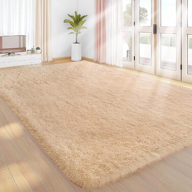 Килим Treeboy Hochflor, сірий, 80x160 см, для вітальні та спальні, антиковзаючий, м'який, плюшевий, машинного виробництва