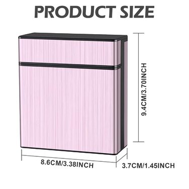 Металеве тютюнотримач на 40 сигарет, великий, з магнітною кришкою, рожеве золото, для чоловіків та жінок