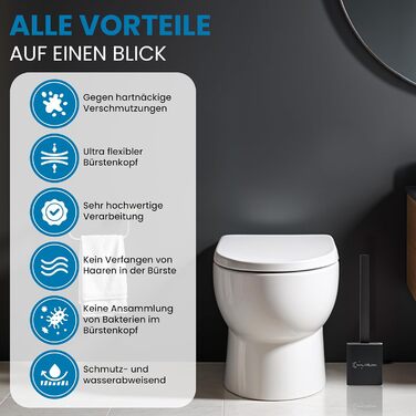 Силіконова щітка для унітазу - набір для ванної кімнати, настінне кріплення, гігієнічна, чорна, біла, сіра