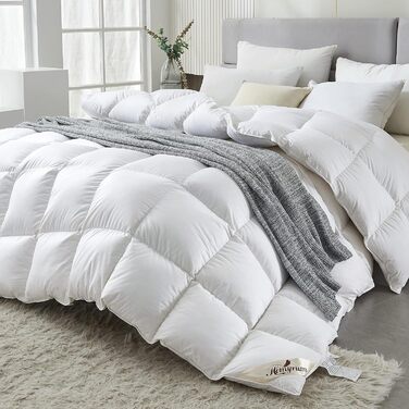 Homyrium Down Comforter 135x200 Winter 90% Down and 10% Feathers, 100% Cotton Winter Blanket Bedspread 135x200 Down Warm Feather Comforter Quilted Comforter Oeko-TEX and RDS Certified, Filling 900gr