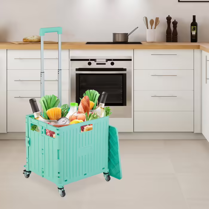 Relaxdays Folding Shopping Trolley with Swivel Wheels