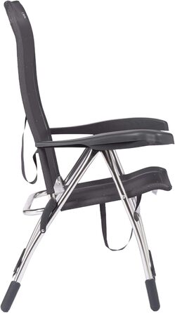 Скромна пляжна стільниця Crespo з алюмінію, розбірна, з високим сидінням з міцної тканини Multifibra (темно-сіра)