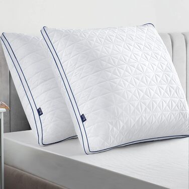 BedStory Pillow 80x80, 2-Pack 80x80 Pillows with Zipper, 2x1500g Microfiber Pillows Adjustable in Height, Breathable Washable Sleeping Pillows for Allergy Sufferers and Side Sleepers, Oeko Certified 80x80 (2-Pack)