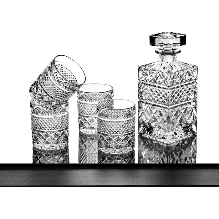 Набір віскі Rocks: 4 склянки, гранітні охолоджувачі, скляна декантирувальна карафа – ідеальний подарунок для дегустації скотчу, бурбону та лікеру