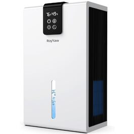 Електричний осушувач повітря, тихий, 2700 мл з LED дисплеєм, автоматичне відтанення, режим сну, проти вологи та плісняви, для спальні/ванної кімнати, білий