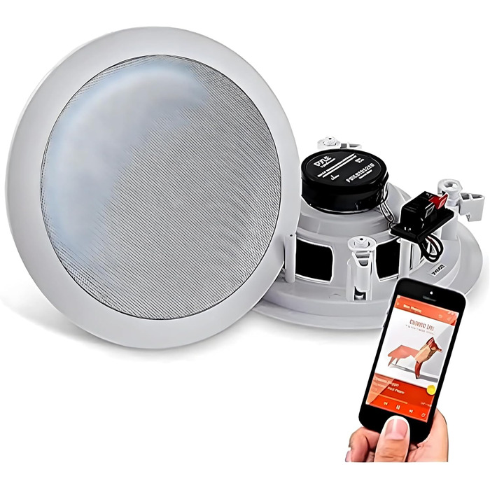 Вбудовані Bluetooth-колонки Pyle 200Вт, 16,5 см, для стелі, стін, домашнього кінотеатру, офісу, плоскі круглі, стереосистема