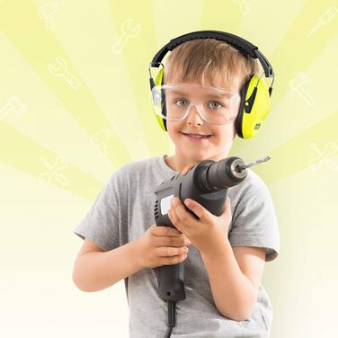 Навушники для захисту від шуму Dr.meter для дітей, жовті. Захист 27dB, регульоване обхватом, для сну, навчання.