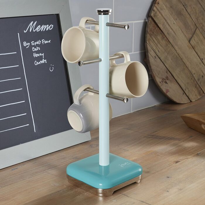 Swan SWKA1030CN Retro Teapot Stand for 6 Cups, Weighted Base, Cream (Peacock)