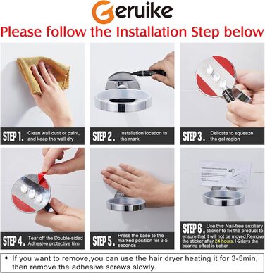 Набір для чищення унітазу GERUIKE з керамічним тримачем (сірий матовий, хром-срібло)