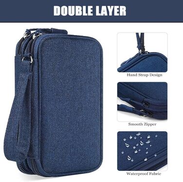 Органайзер для кабелів та аксесуарів для подорожей, універсальний, блакитний