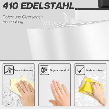Сміттєвий відер HOMCOM на 20 л з педаллю та м'яким закриттям кришки (Soft-close), нержавіюча сталь, білий, 21.5 x 37.2 x 57 см