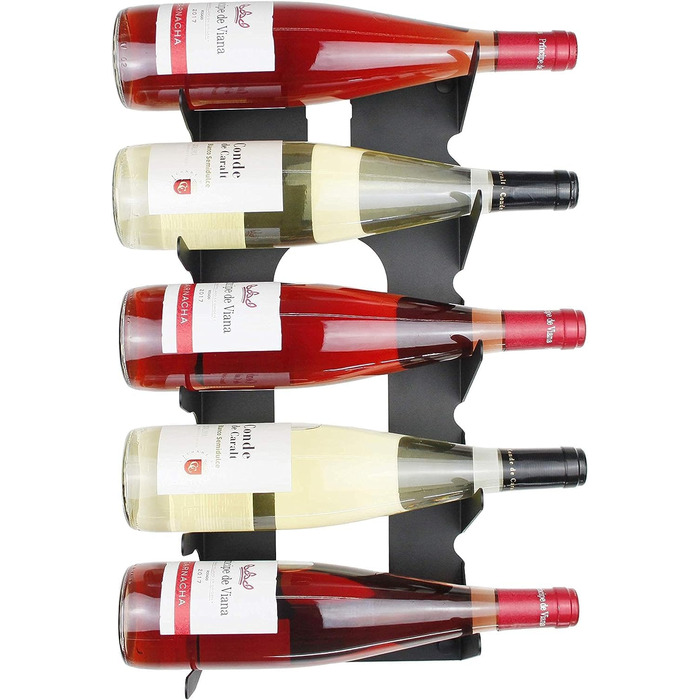 Steel wine rack for all types of wine, with wall mount and decorative molding. (2 x White)