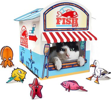 Katzenhaus Suck UK Tank з картону: іграшка, ліжко, аксесуар для котів. Оригінальний подарунок для кота, для дому та вулиці