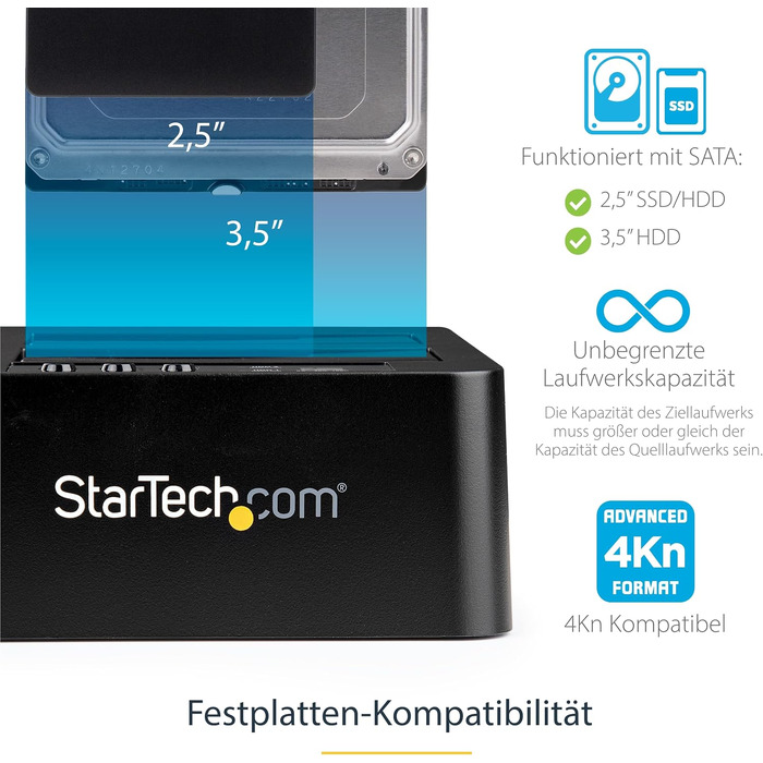 Дублікатор жорстких дисків StarTech.com USB 3.1 (10Gbps) Standalone HDD Docking Station, SDOCK2U313R