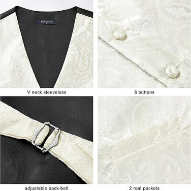 Краватка чоловіча квіткова, нагрудна хустка, кишеньковий хустинка HIDERN, жаккард, для весілля, бежева (XL)