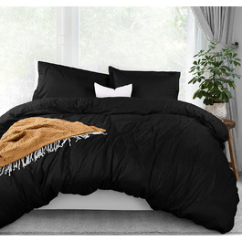 Комплект постільної білизни Utopia Bedding: ковдра 203x228 см, 2 наволочки, чорний, мікрофібра