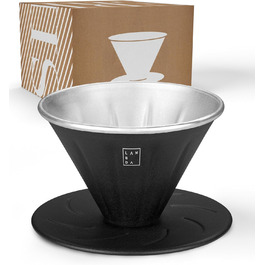 Многоразовий кавовий фільтр LAMBDA COFFEE SIERRA V01, нержавіюча сталь, чорний, для кемпінгу, з карабіном