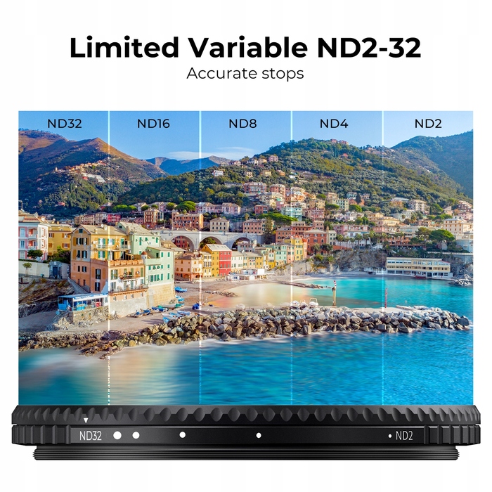 Регульований нейтральний фільтр K&F Concept Variable ND2-ND32 82mm True Color MRC Nano X