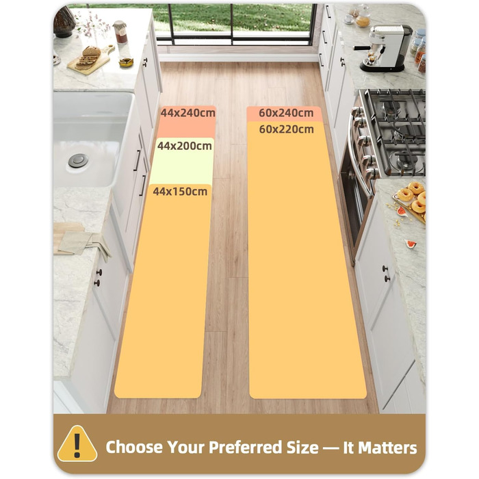 Килимок на кухню COLOR&GEOMETRY 44x150 см, неслизький, PVC, водо- та оліостійкий, з гумовою основою, для кухні, пральні, коридору (Чорний, 60x180 см, прямокутний)
