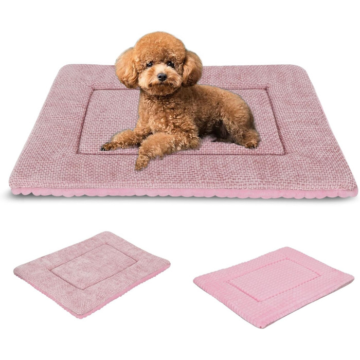 Килимок для собак Vejaoo XZ016 (Рожевий, 60x45x4 см) - М'який, Миючий, для малих, середніх та великих собак
