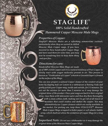 STAGLIFE Black Copper Mug Pure Copper Moscow Mule Mug 2-Piece Set for Men Moscow Mule Mug Copper Mug Moscow Mule Set Copper Mug Copper Cup Moscow Mule Mug Set