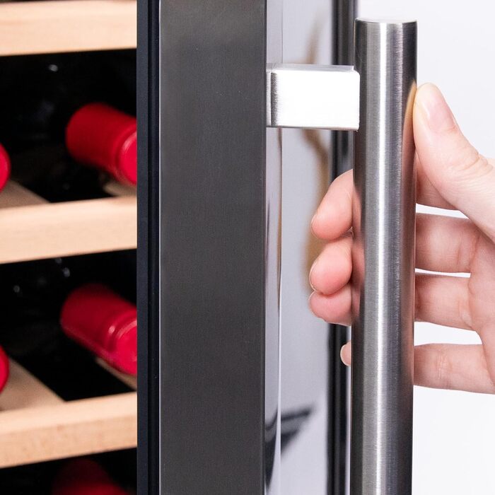 Cecotec Bolero GrandSommelier 95L Wine Cooler - Compressor, Adjustable Temp, LED, Stainless Steel & Wood Finish