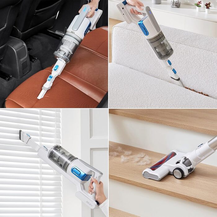 Eureka BR5 Slim Cordless Vacuum Cleaner, Lightweight, 2-in-1 Stick Vacuum with Brushless Motor, 250W Strong Suction Power, Quiet Cordless Vacuum for Hard Floors and Carpets