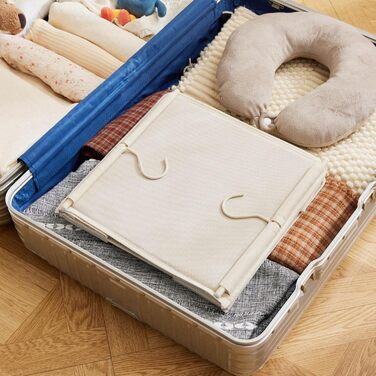 Органайзер для шафи MAX Houser з 5 полицями, для економії місця, з 4 кишенями збоку, складний, бежевий