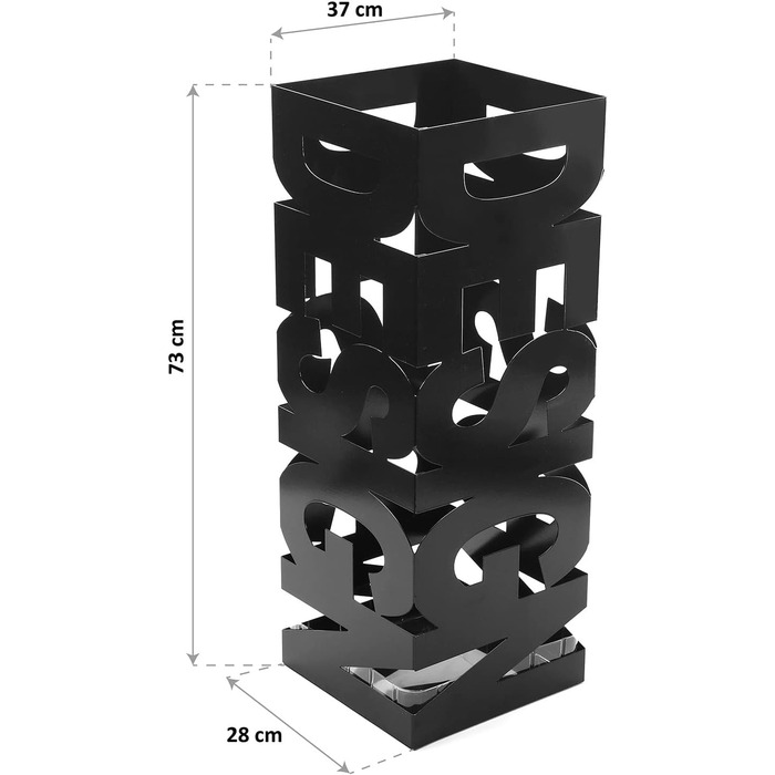 Modern Umbrella Stand for Entryway, Room, or Hallway - Metal, White & Black