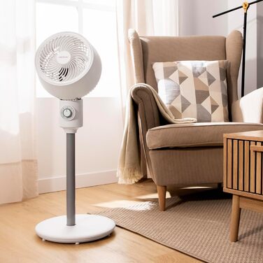 Вентилятор підлоговий Cecotec EnergySilence 1000 Cyclone Smart, 60 Вт, діаметр 9 дюймів, 3 швидкості, 3 режими, таймер 7 годин, сенсорне керування, автоматичне гойдання