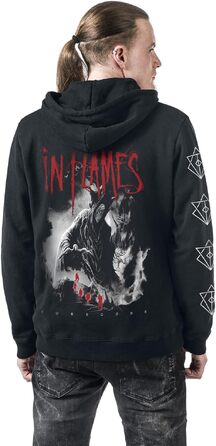 Чоловіча чорна толстовка-худі In Flames з принтом альбому Foregone, офіційний мерч гурту, розмір S