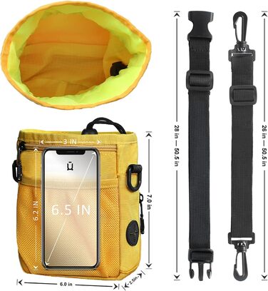 Сумка для корму для собак Waldseemüller, тренувальна сумка для домашніх тварин, підходить для собак маленьких та великих порід, з диспенсером для пакетів для екскрементів, карабіном, регульованим поясним ременем та плечовим ременем