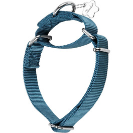 Нашийник для собак Dazzber Martingal, регульований, міцний, анти-витягування, нейлон, для великих/середніх/маленьких собак (L(42-66см), Haze Blue)